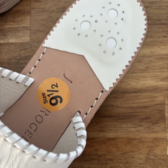 Jack Rogers White sandals size 9.5 White Embroidered Dogs Resort Preppy Beachy - Picture 7 of 14